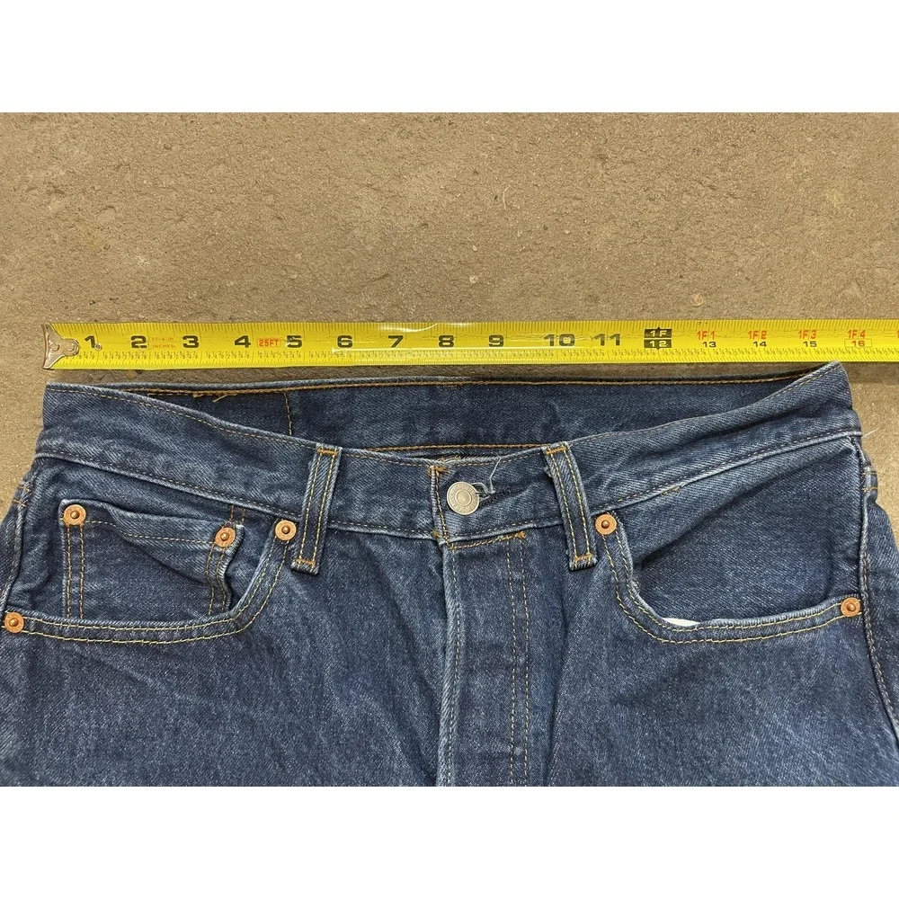 Levis 501 Jeans Mens 33x34‎ Medium Wash Blue Straight Leg Button Fly Waterless